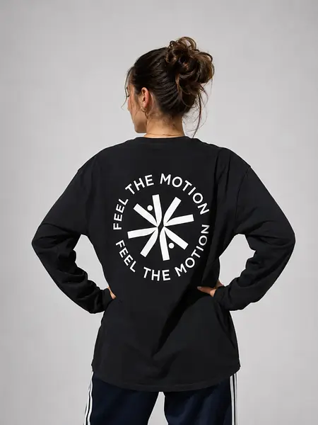 T-shirt manches longues noir Feel The Motion, porté de dos